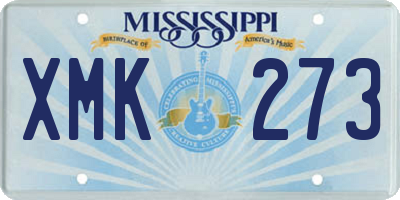 MS license plate XMK273
