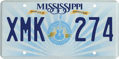 MS license plate XMK274