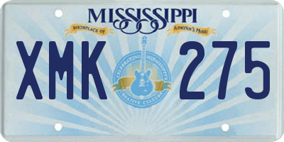 MS license plate XMK275