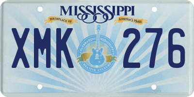 MS license plate XMK276