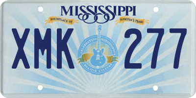 MS license plate XMK277