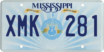 MS license plate XMK281