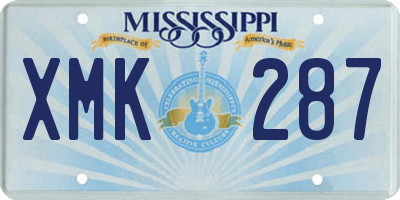 MS license plate XMK287