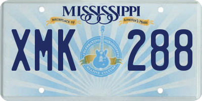 MS license plate XMK288