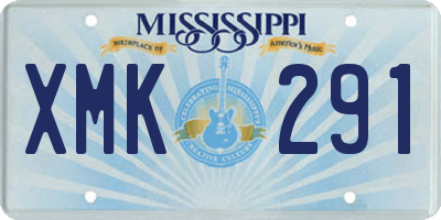 MS license plate XMK291