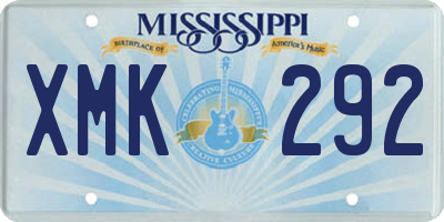 MS license plate XMK292