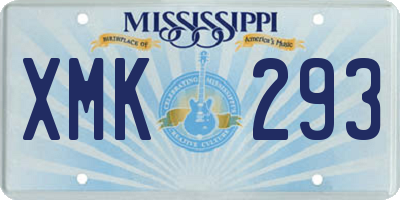 MS license plate XMK293