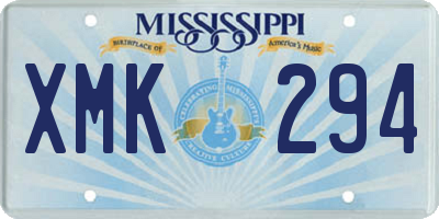 MS license plate XMK294