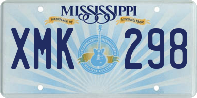 MS license plate XMK298