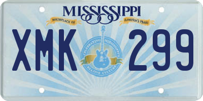 MS license plate XMK299