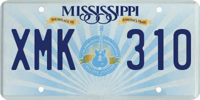 MS license plate XMK310