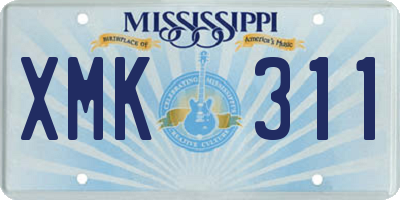 MS license plate XMK311