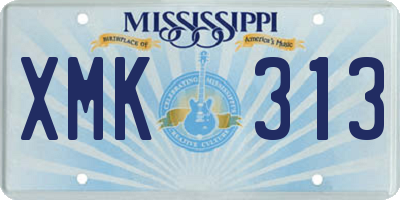 MS license plate XMK313