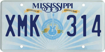 MS license plate XMK314
