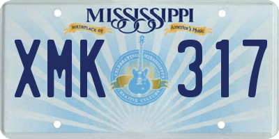 MS license plate XMK317