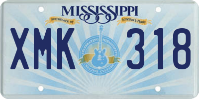 MS license plate XMK318