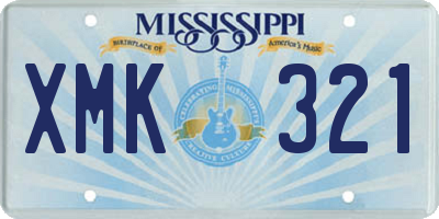 MS license plate XMK321