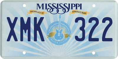 MS license plate XMK322