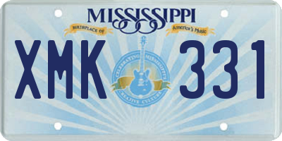MS license plate XMK331
