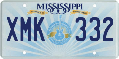 MS license plate XMK332