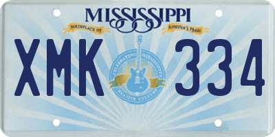 MS license plate XMK334