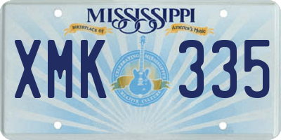 MS license plate XMK335