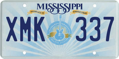 MS license plate XMK337