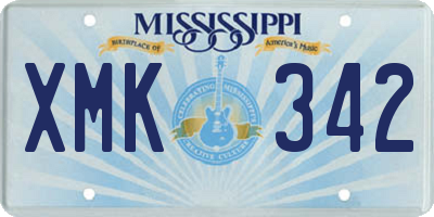MS license plate XMK342