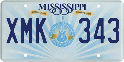 MS license plate XMK343