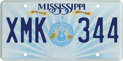 MS license plate XMK344