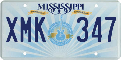 MS license plate XMK347