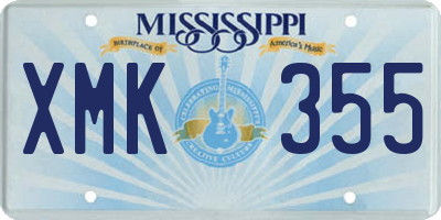 MS license plate XMK355