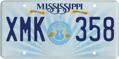 MS license plate XMK358