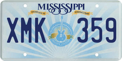 MS license plate XMK359