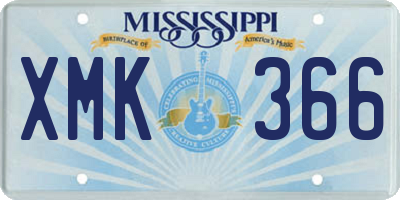 MS license plate XMK366