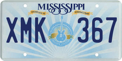 MS license plate XMK367