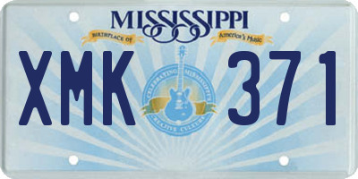 MS license plate XMK371