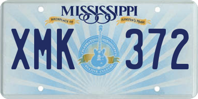MS license plate XMK372