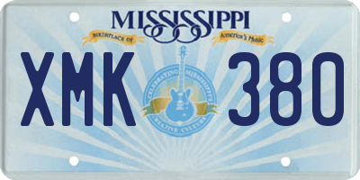 MS license plate XMK380