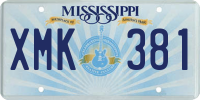MS license plate XMK381