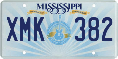 MS license plate XMK382