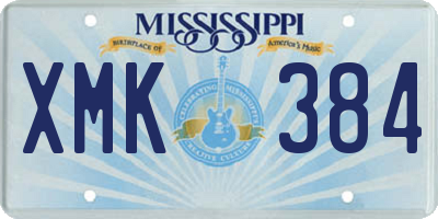 MS license plate XMK384