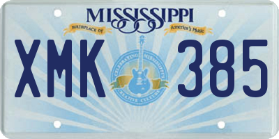 MS license plate XMK385