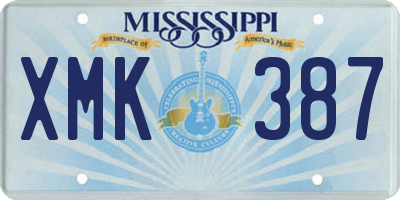 MS license plate XMK387