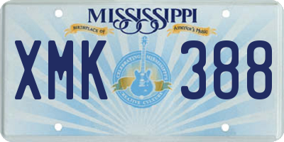 MS license plate XMK388
