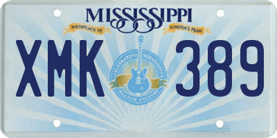 MS license plate XMK389