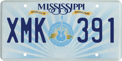 MS license plate XMK391