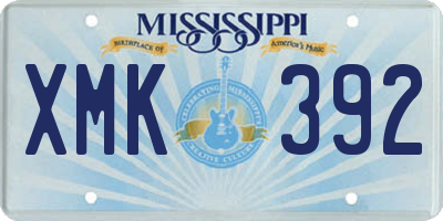 MS license plate XMK392