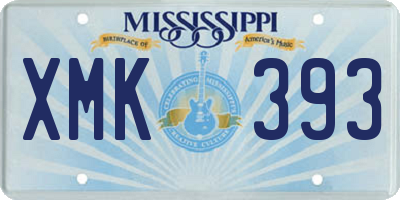 MS license plate XMK393