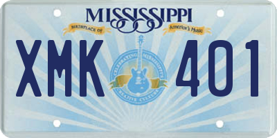 MS license plate XMK401